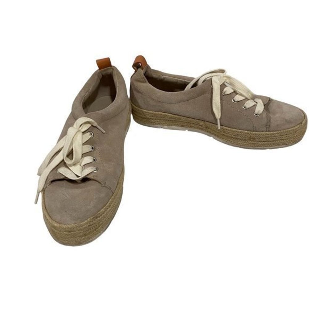 Treasure & Bond Platform Espadrille‎ Leather Sneakers Taupe and Tan SIze 10